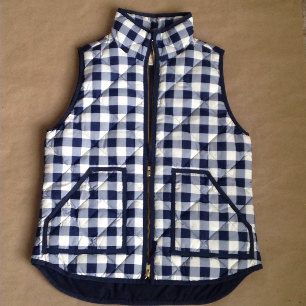 Blue & White Buffalo Check Puffer Vest